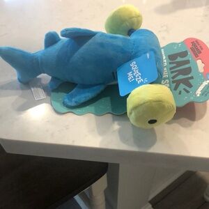 Bark Blue and Yellow Stuffed Hank Hammer Head Dog Toy